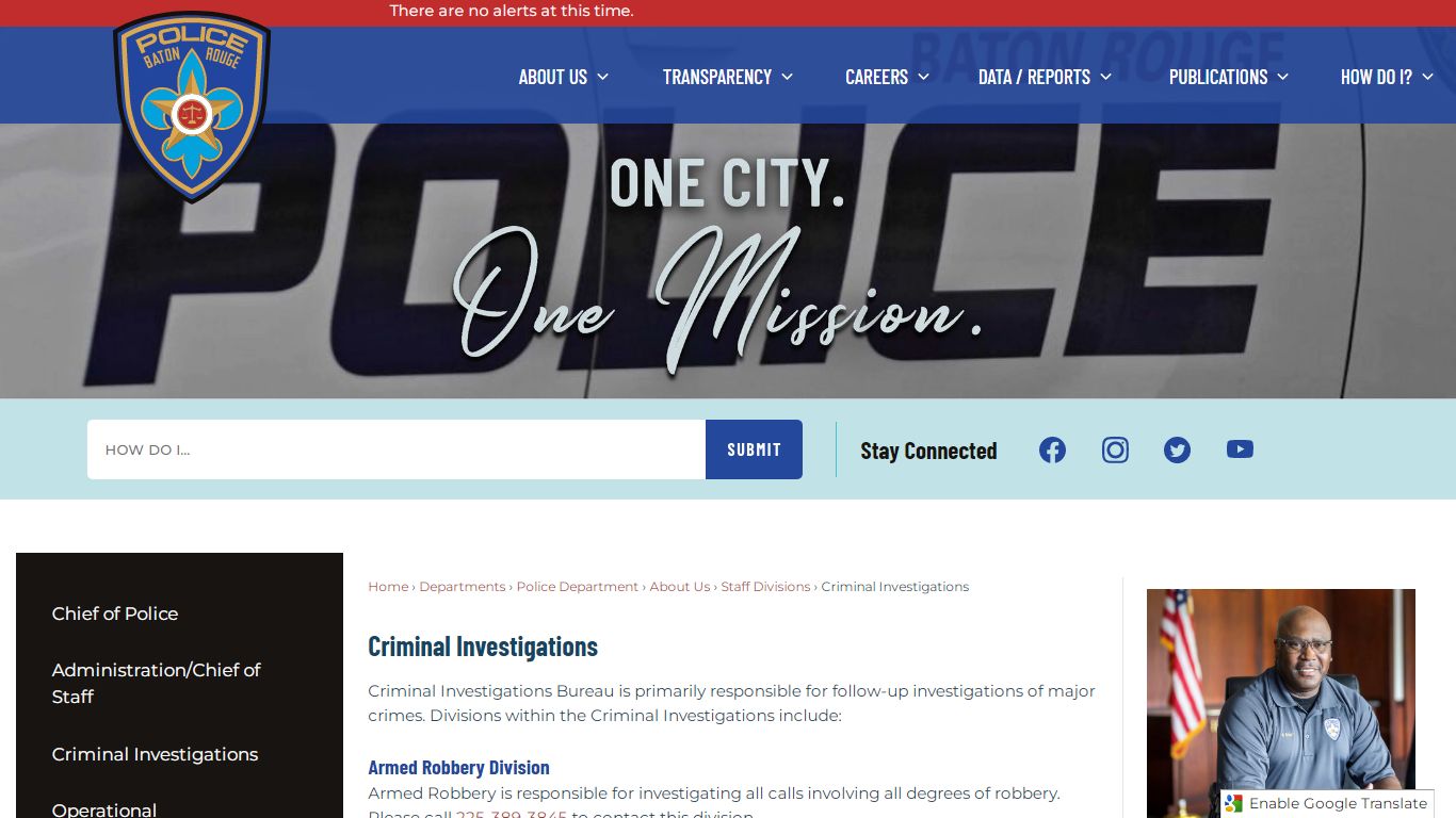 Criminal Investigations | Baton Rouge, LA - brla.gov