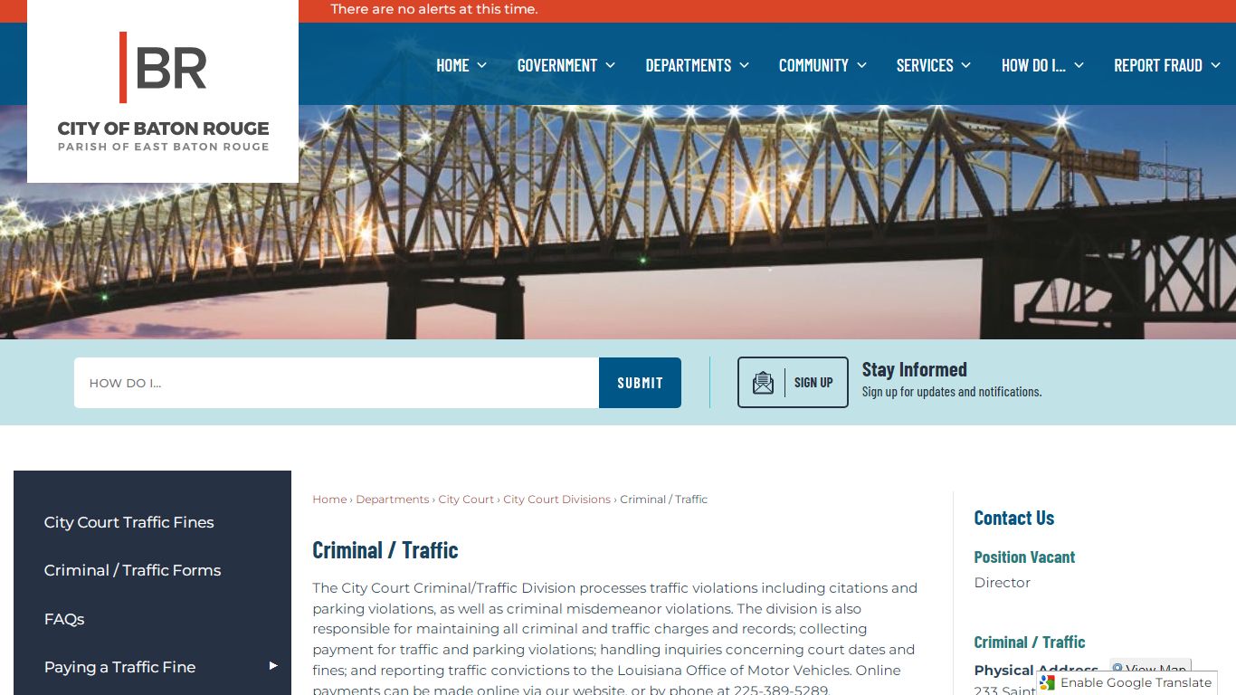 Criminal / Traffic | Baton Rouge, LA - brla.gov